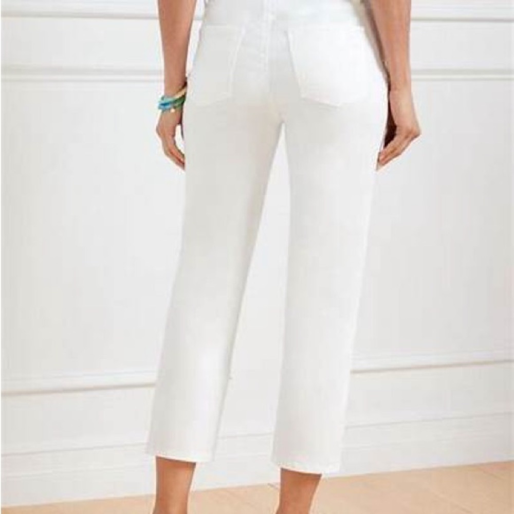 J. Crew White Flare Wide Leg Jeans High-Rise Cropped - Picture 6 of 8